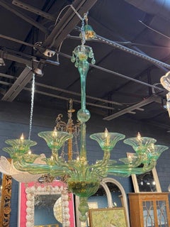 Murano Apple Green Chandelier