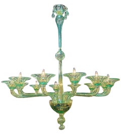 Murano Apple Green Chandelier
