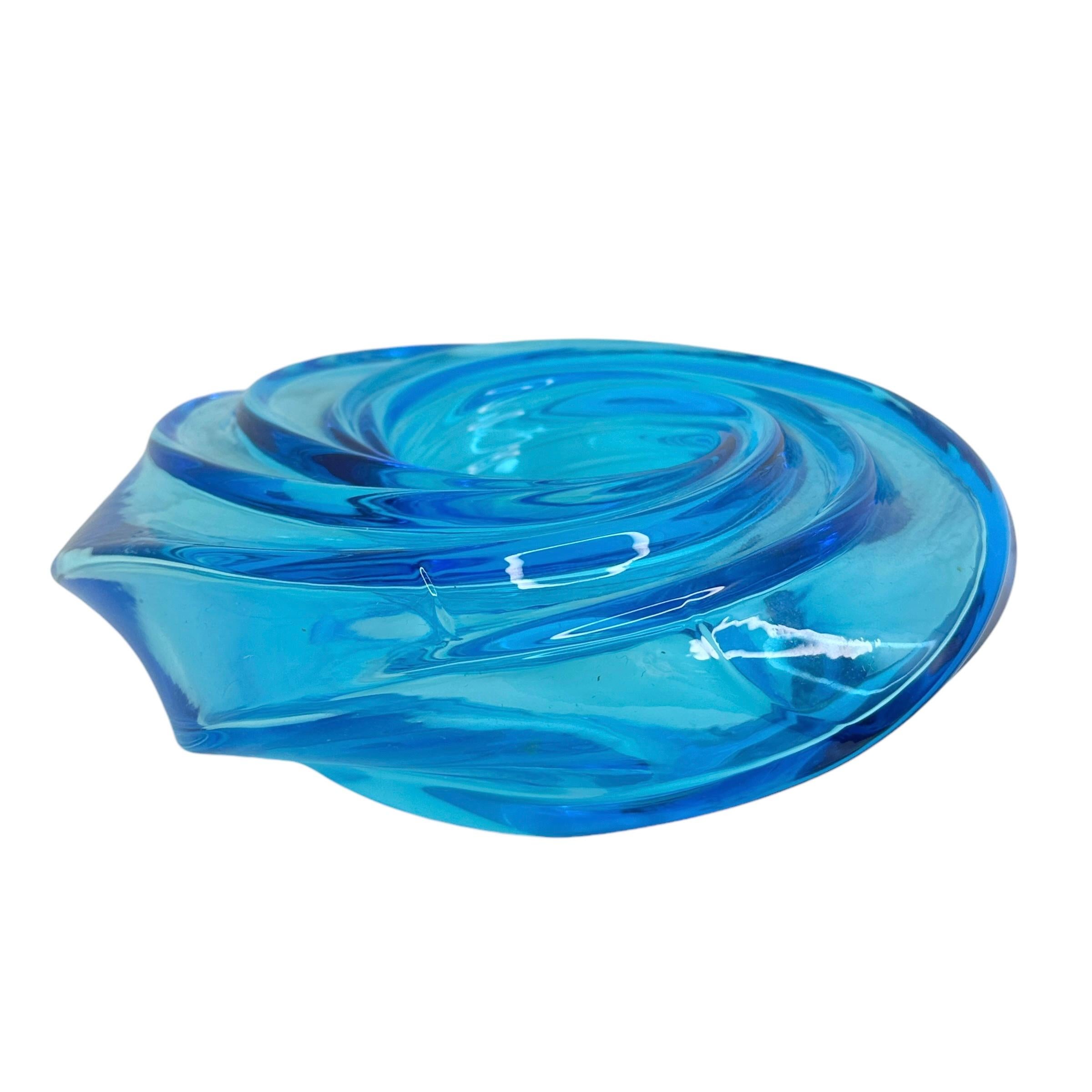Portacandele in vetro artistico di Murano blu acqua Vistosi Atelier Schlaepfer per Nestle In condizioni buone in vendita a Nuernberg, DE