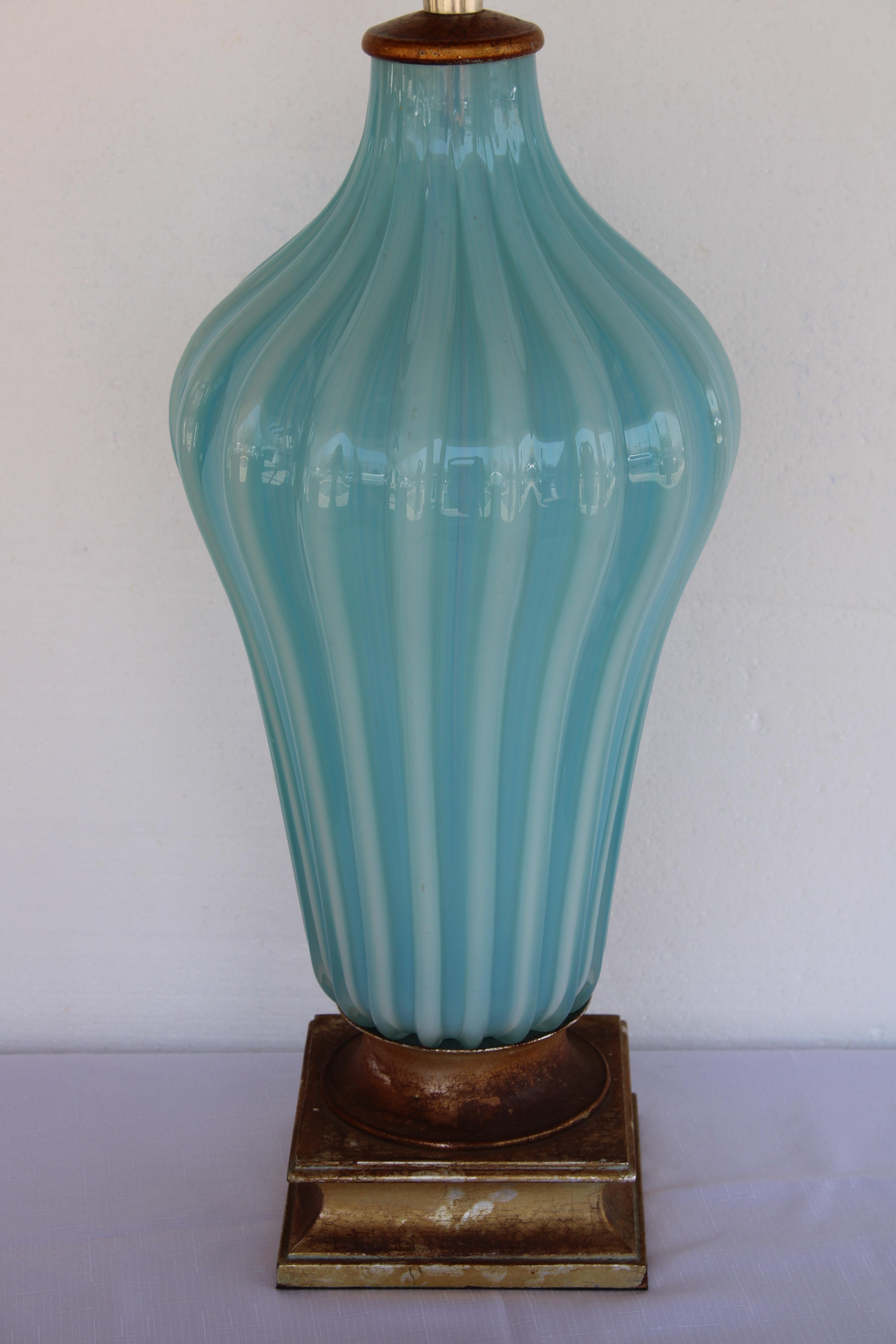 Américain Lampe Murano Aqua par The Marbro Lamp Company, Los Angeles, CA. en vente