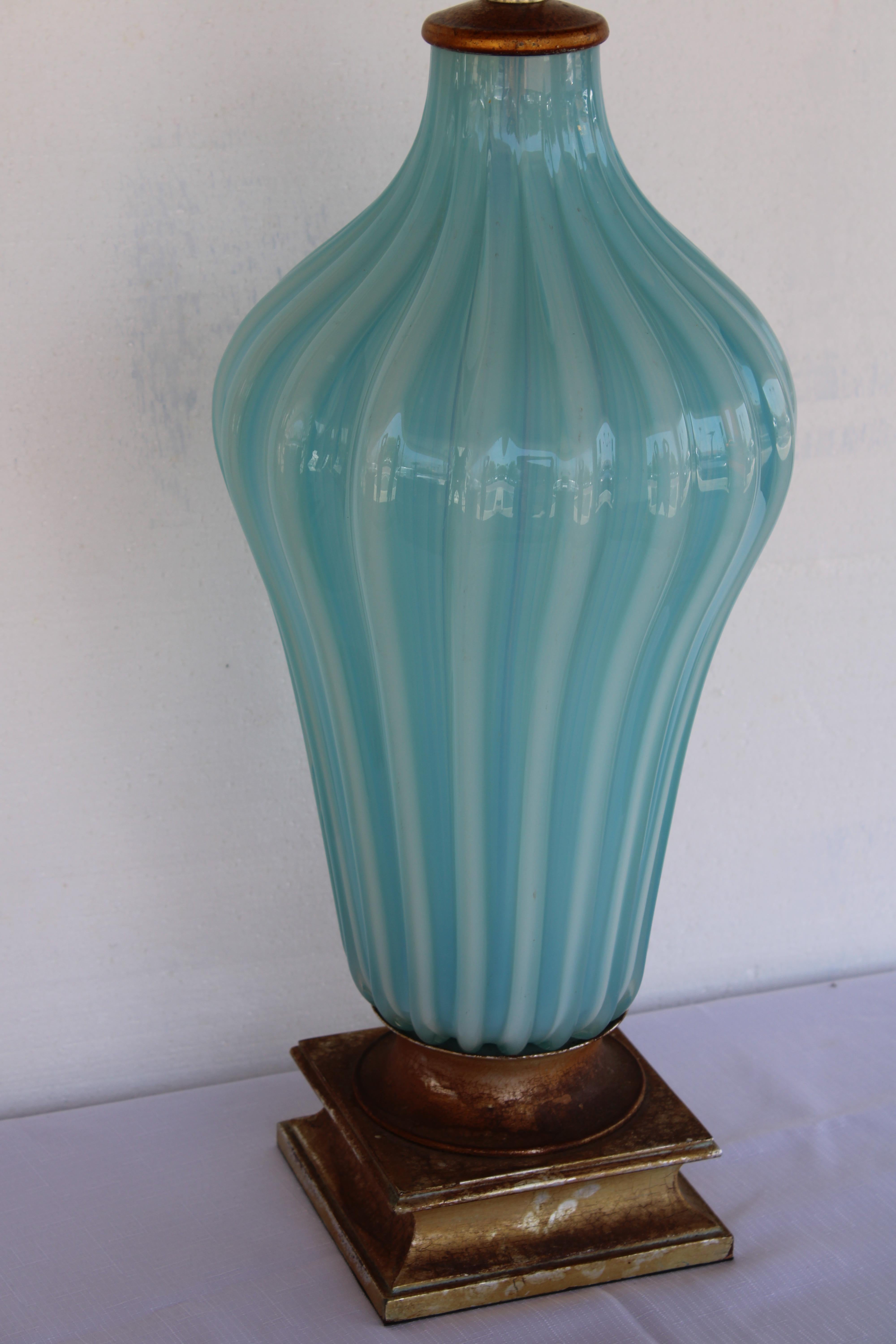 Fin du 20e siècle Lampe Murano Aqua par The Marbro Lamp Company, Los Angeles, CA. en vente
