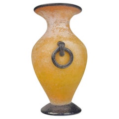 Murano Archimede Seguso 1960s Scavo Vase Roman Amphora Style Italian Art Glass
