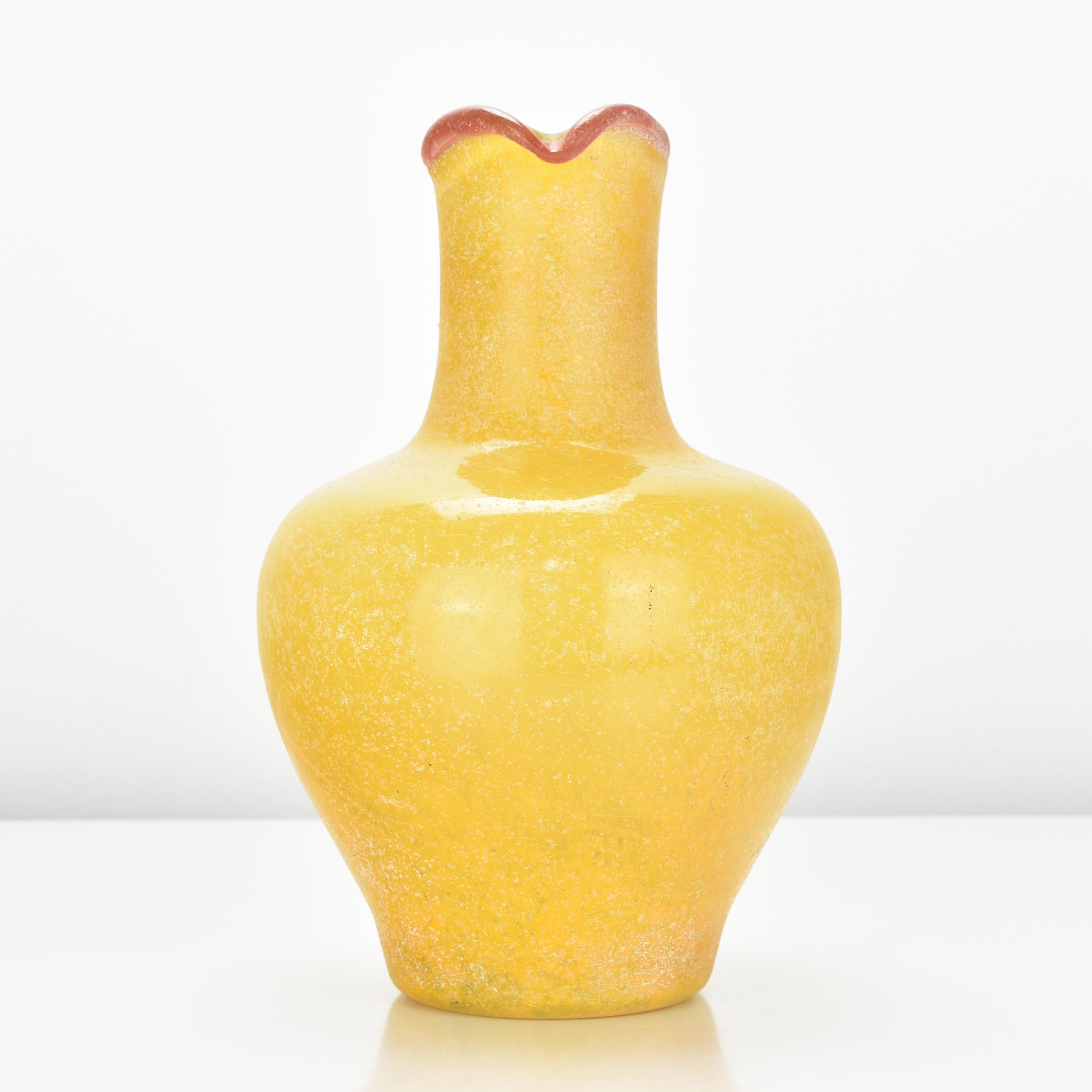 Mid-Century Modern Murano Archimede Seguso 1970s Scavo Vase Roman Amphora Style Italian Art Glass For Sale