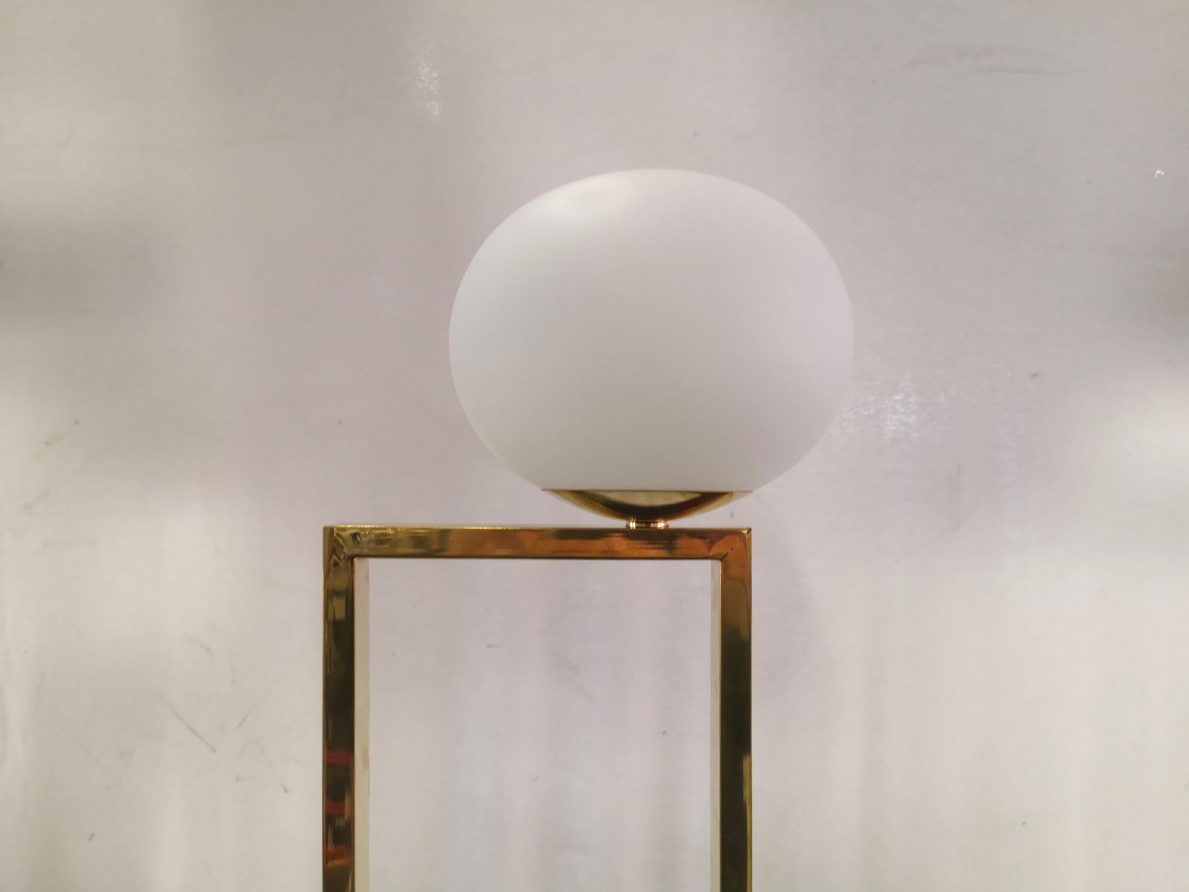 Mid-Century moderno Lampada da terra in ottone e vetro Whiting di Murano, 2000 in vendita