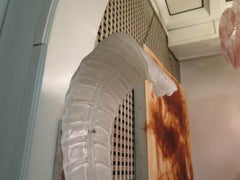 Murano Art Deco White Art Glass Italian Wall Light, 1950