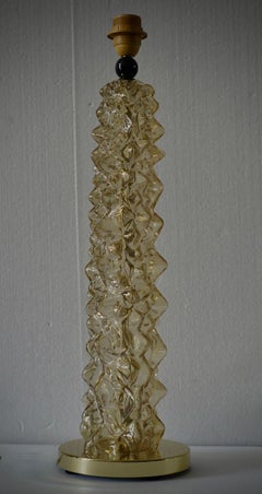 Murano Art Glass Amber Color and Brass Mid-Century Table Lamp, 2000