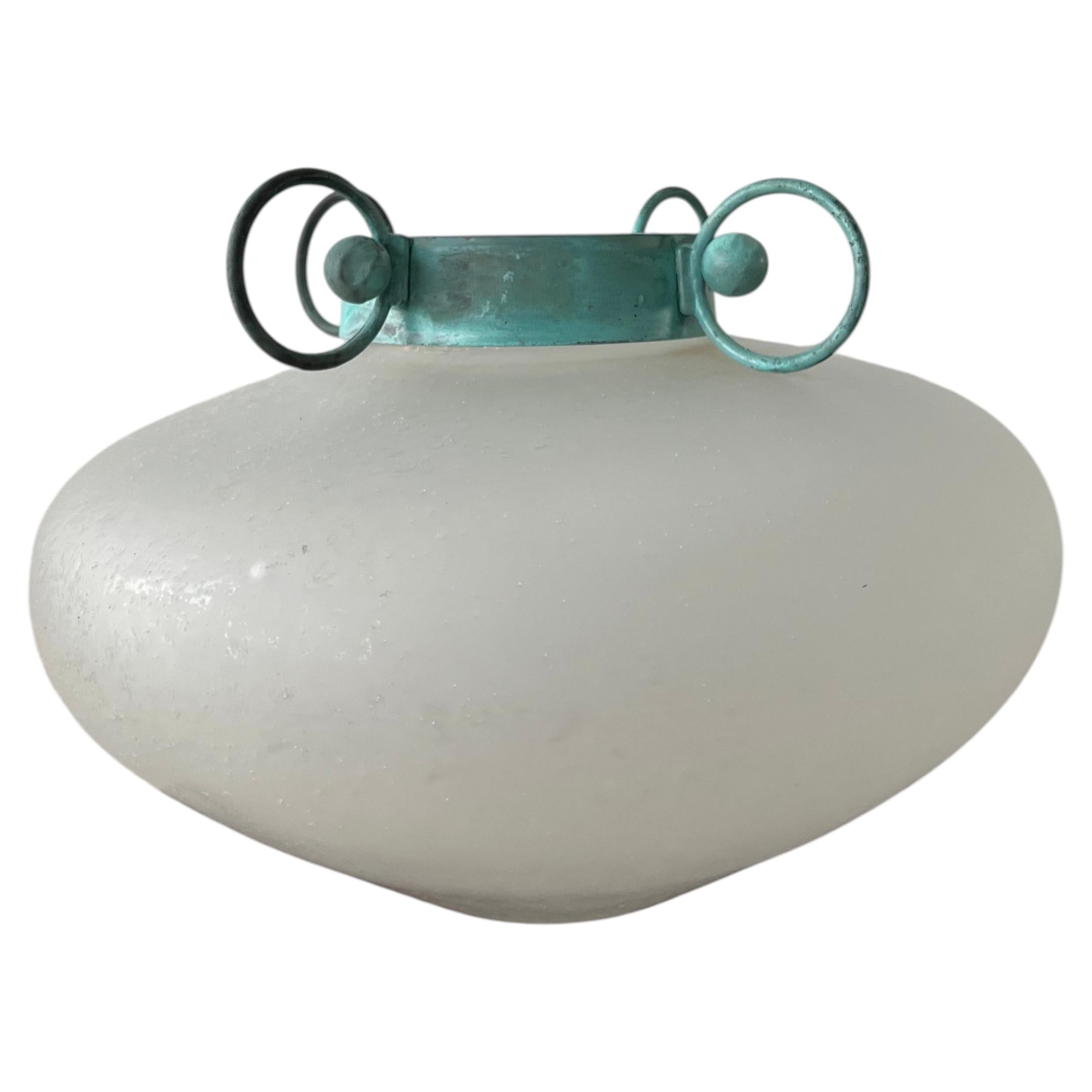 Murano Glass Amphora Vase, Seguso Vetri d'Arte, Scavo Technique, 1970s For Sale