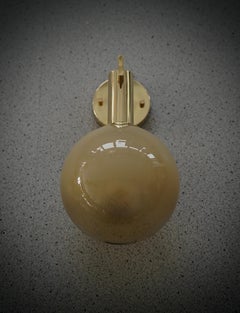 Murano Art Glass and Brass Cream Color Art Deco Wall Light and Sconces, 2020