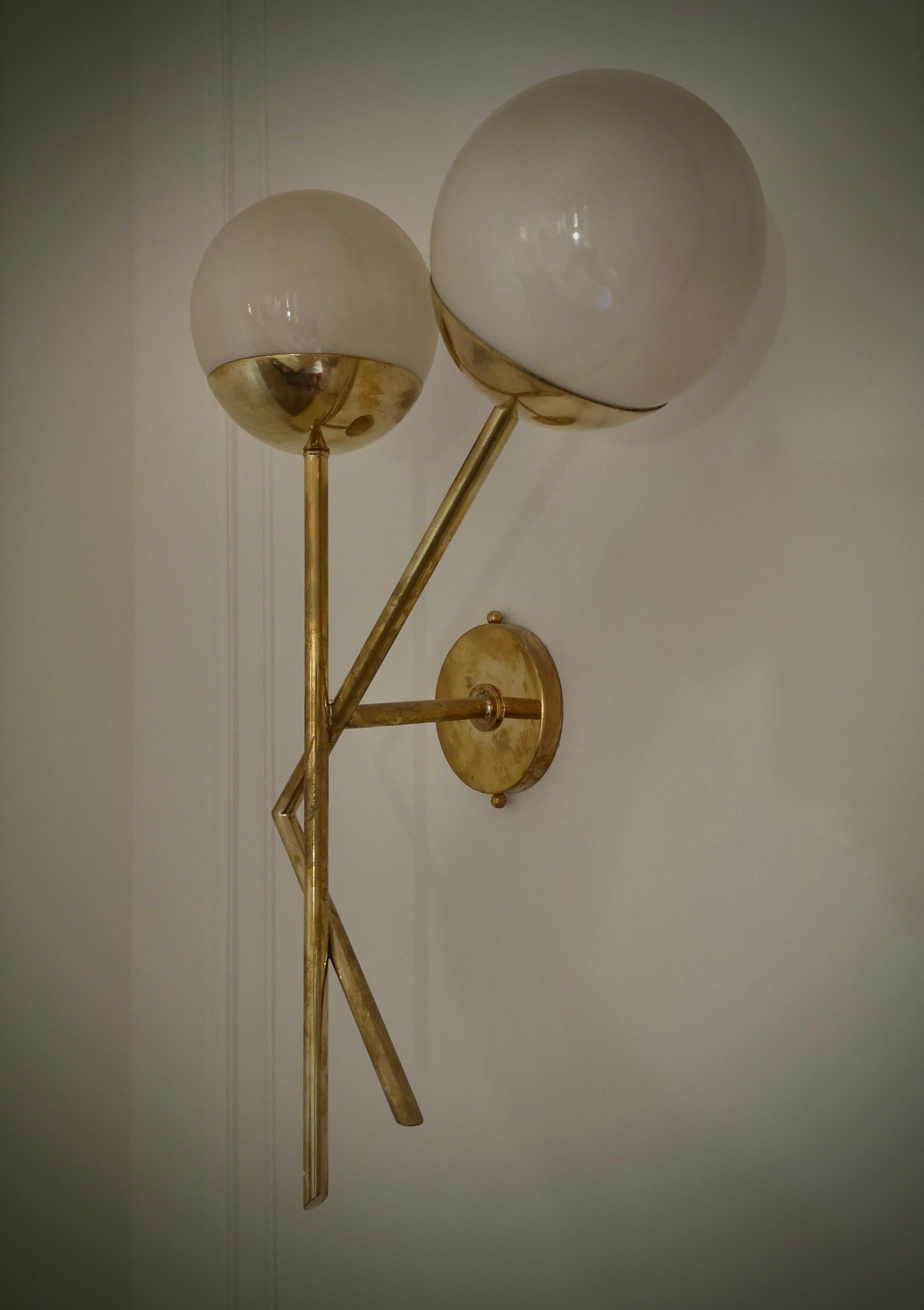Aplique y Lámpara de Pared de Murano de Vidrio Artístico y Latón Color Crema, 2020 en venta 2