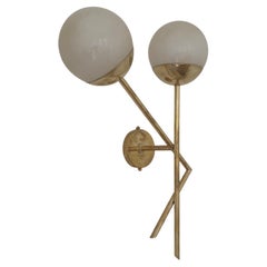Wandleuchte und Wandleuchten aus Murano-Kunstglas und Messing in Cremefarben, 2020