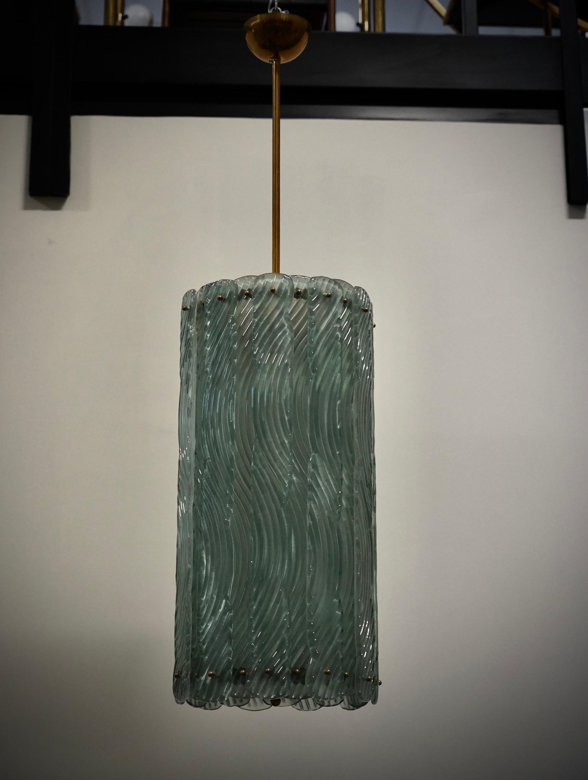 Lampadario e pendente in vetro artistico di Murano e ottone The Artful Green, 2020 in vendita 2