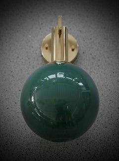 Applique murale et appliques Art Deco en verre d'art de Murano et laiton de couleur verte, 2020