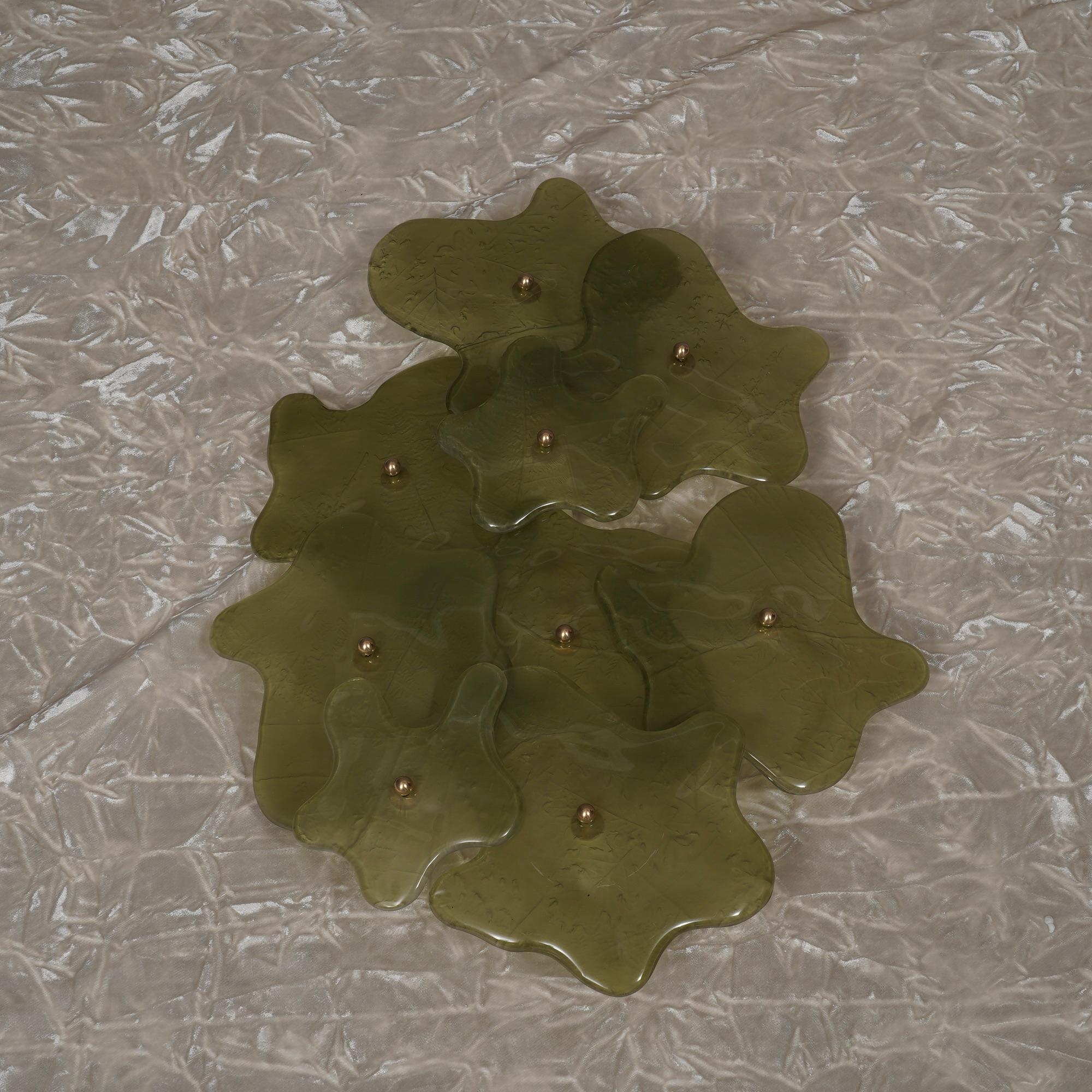 Aplique y Lámpara de Pared de Murano y Latón Color Verde, 2000 Siglo XXI y contemporáneo en venta