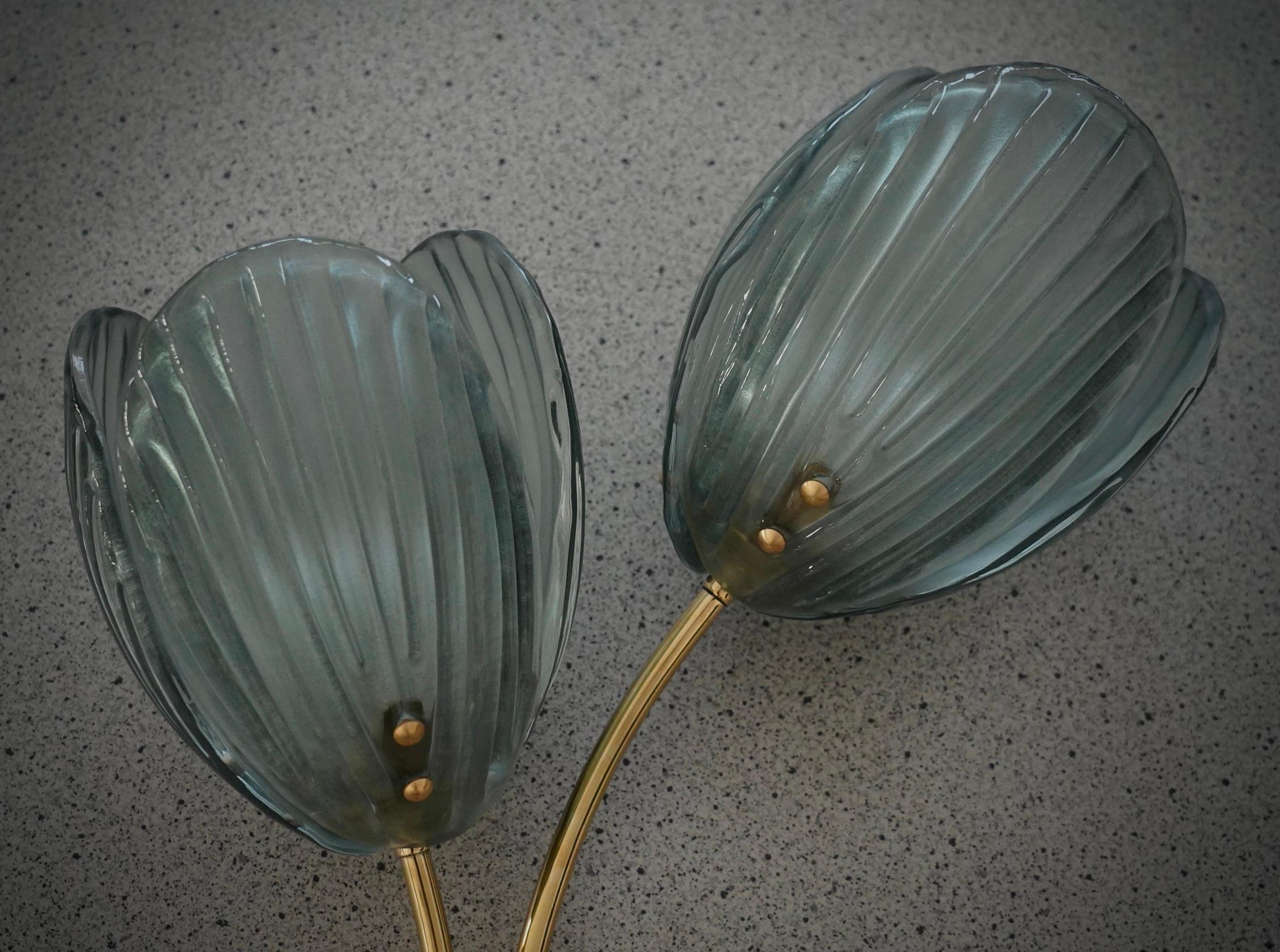 Aplique y Lámpara de Pared de Murano y Latón Color Verde, 2020 Moderno de mediados de siglo en venta