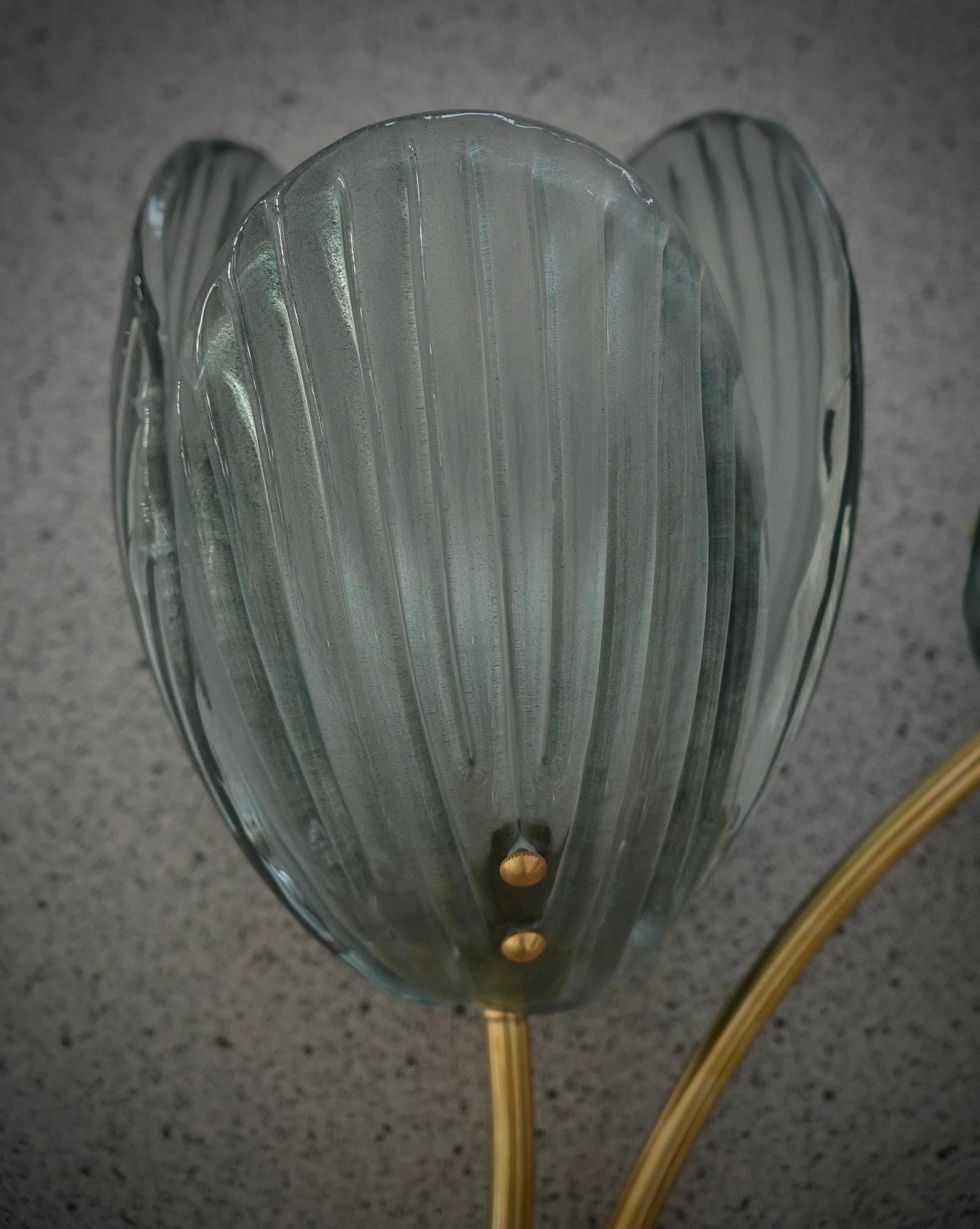 Aplique y Lámpara de Pared de Murano y Latón Color Verde, 2020 en venta 1