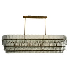 Lustre et pendentif italien du milieu du siècle dernier en verre d'art de Murano et laiton, 2020