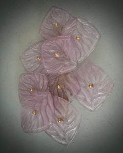 Murano Art Glass and Brass Light Pink Color Wall Light and Sconces, 2020