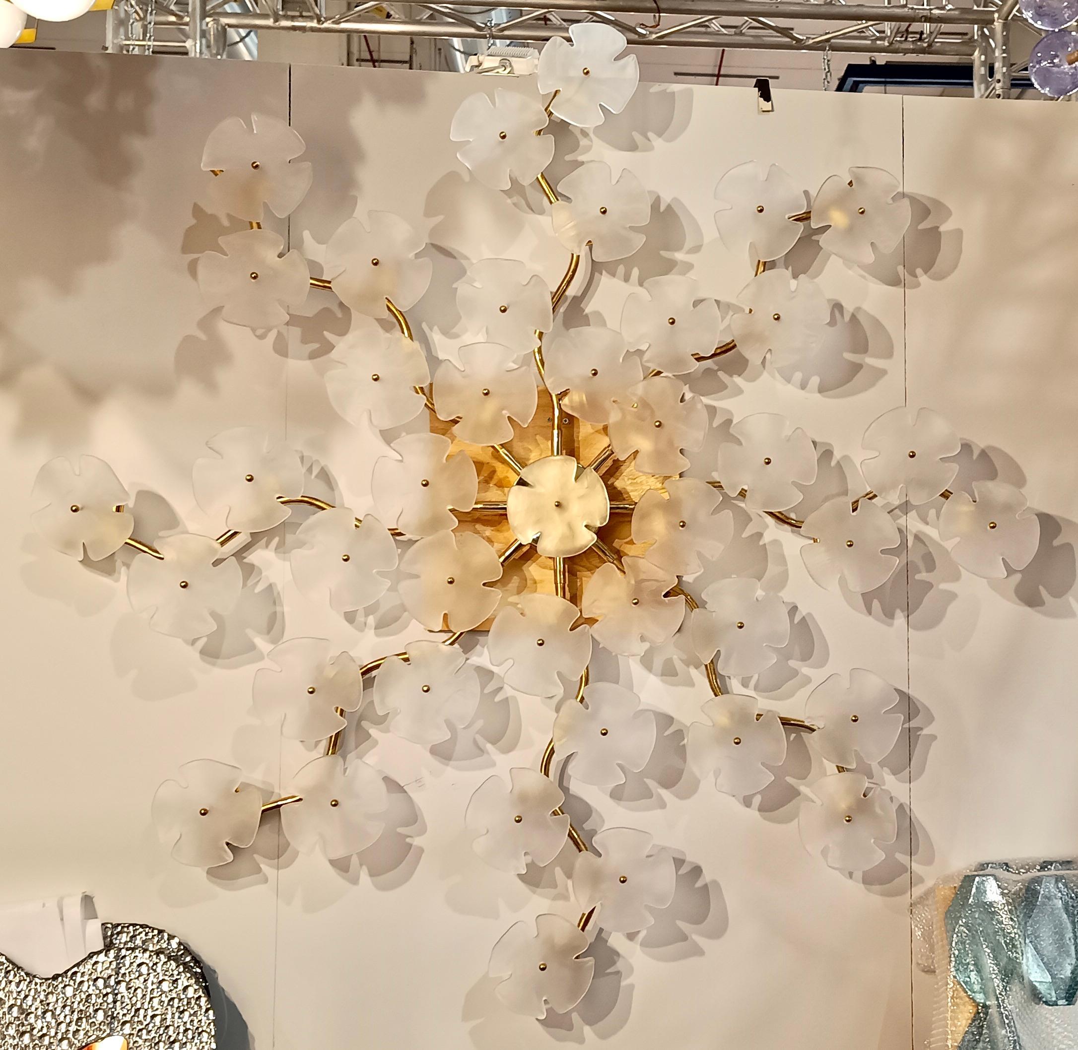 Lustre / Applique du milieu du siècle en verre d'art de Murano et en laiton, 2000 Bon état - En vente à Rome, IT