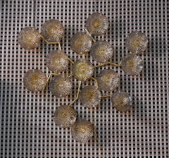 Murano Art Glass and Brass Midcentury Chandelier / Wall Light, 2020