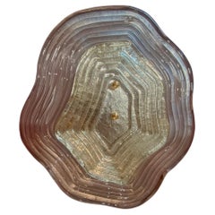 Murano Art Glass and Brass Pink and Gold Color Wall Light and Sconces, 2020