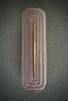 Murano Art Glass and Brass Pink Color Art Deco Wall Light and Sconces, 2020