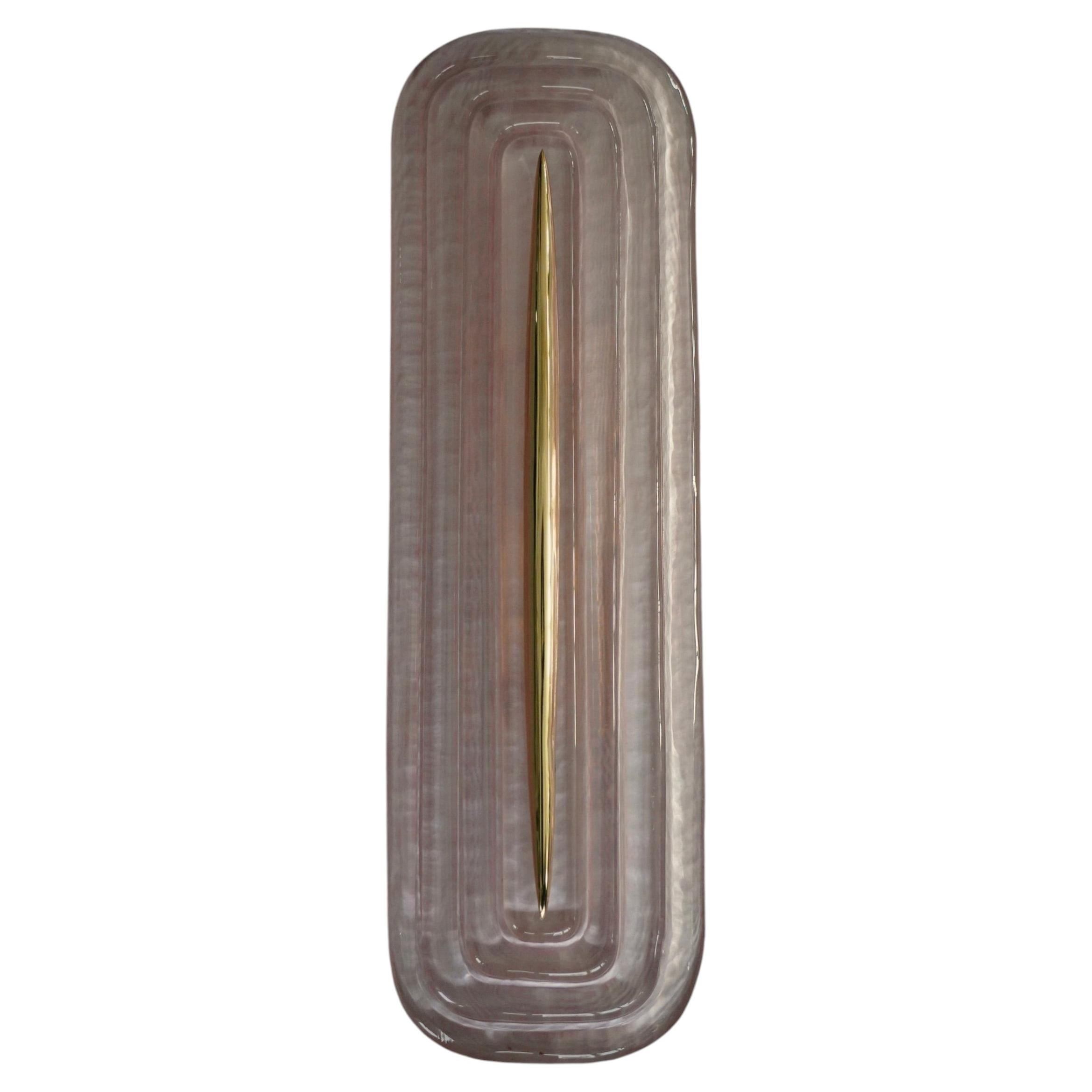 Murano Art Glass and Brass Pink Color Art Deco Wall Light and Sconces, 2020