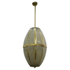 Murano Art Glass and Brass Sand Blasted Color Chandelier and Pendant, 2020