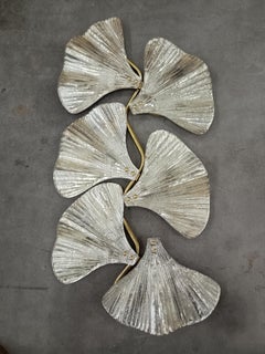 Murano Art Glass and Brass Silver Color Wall Light and Sconces, 2000