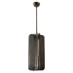 Murano Art Glass and Brass Smoky Color Art Deco Chandeliers and Pendants, 2020
