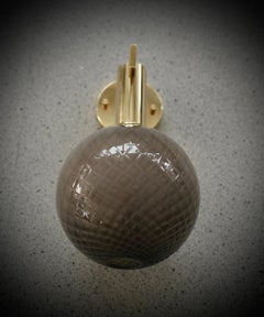 Appliques murales et appliques Art Deco en verre d'art de Murano et laiton de couleur fumée, 2020