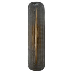 Murano Art Glass and Brass Smoky Color Art Deco Wall Light and Sconces, 2020