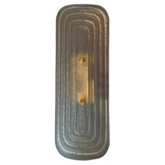 Murano Art Glass and Brass Smoky Color Sandblasted Wall Light and Sconces, 2020