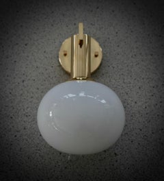 Murano Art Glass and Brass white Color Art Deco Wall Light and Sconces, 2020
