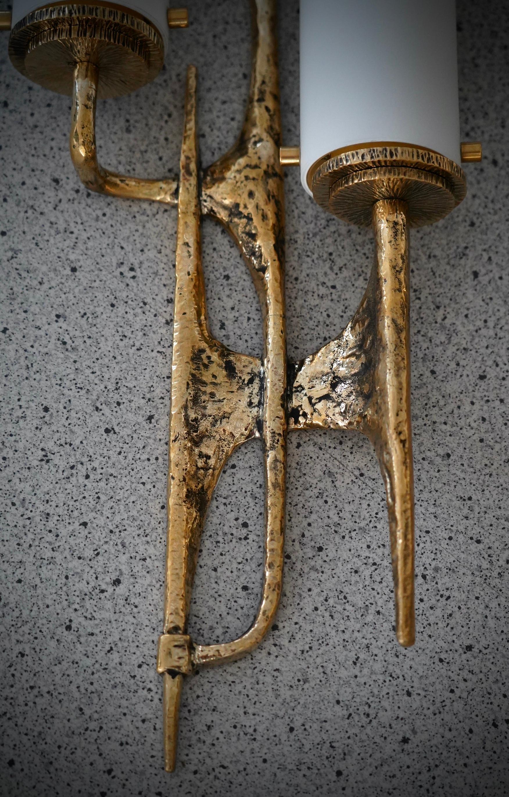 Aplique y Lámpara de Pared de Vidrio Artístico de Murano y Latón Color Blanco, 2020 en Bueno estado para la venta en Roma, Lazio