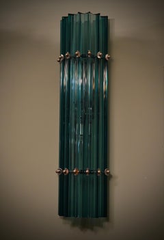 Murano Art Glass and Chrome Cobalt Blue Color Wall Light and Sconces, 1990