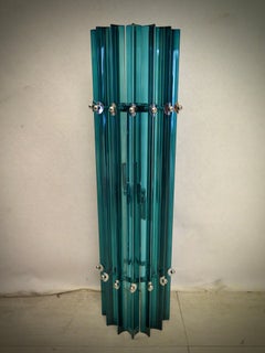 Murano Art Glass and Chrome Cobalt Blue Color Wall Light and Sconces, 1990