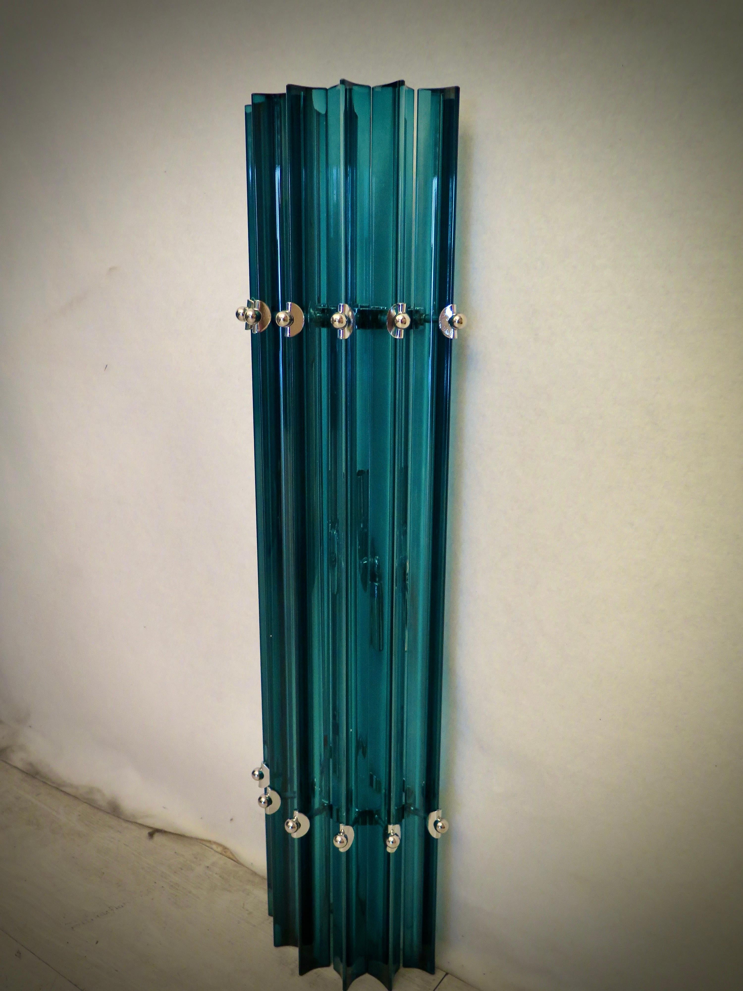 Aplique y Lámpara de Pared de Murano y Cromo Color Azul Cobalto, 1990 en venta 2