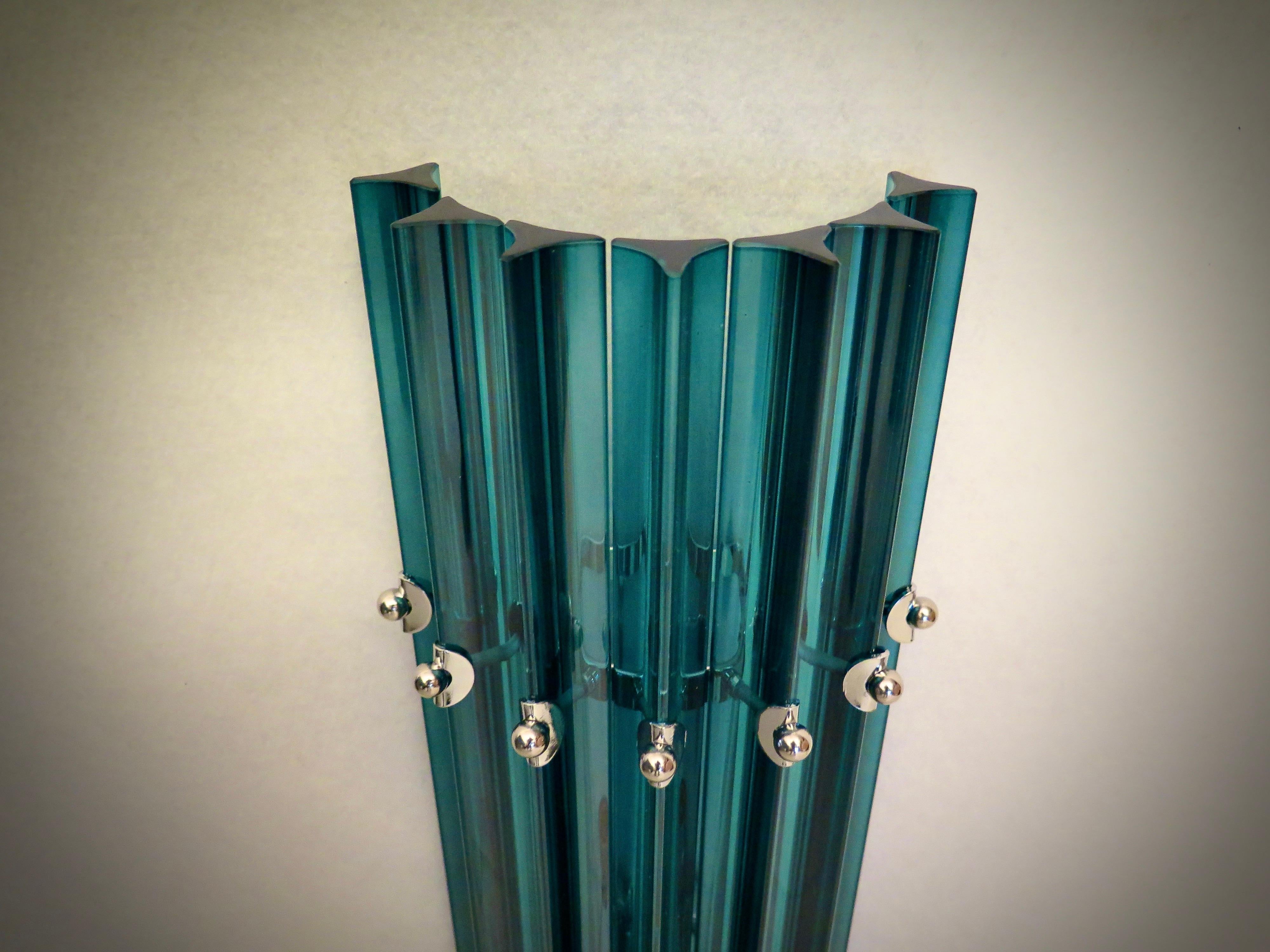 Aplique y Lámpara de Pared de Murano y Cromo Color Azul Cobalto, 1990 en venta 3