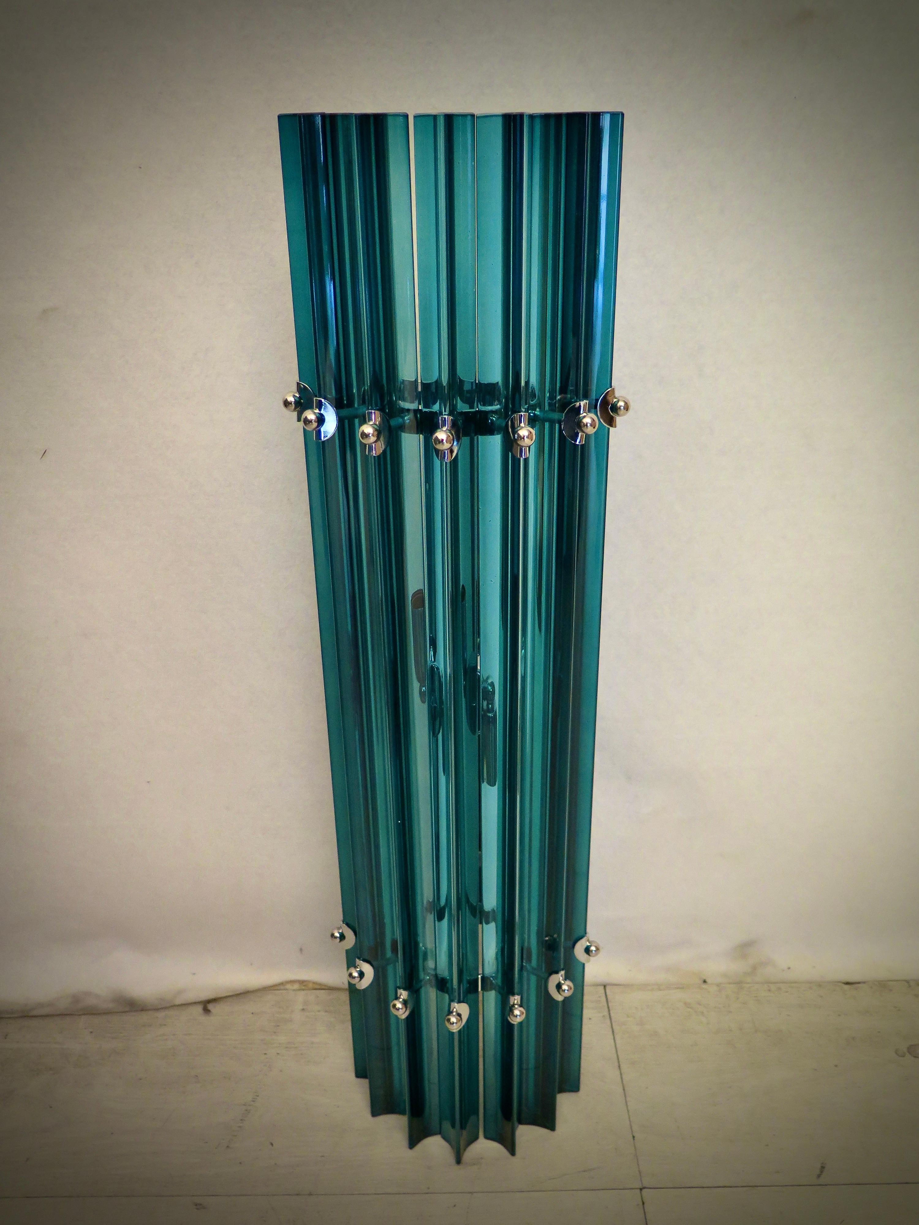 Aplique y Lámpara de Pared de Murano y Cromo Color Azul Cobalto, 1990 en venta 5