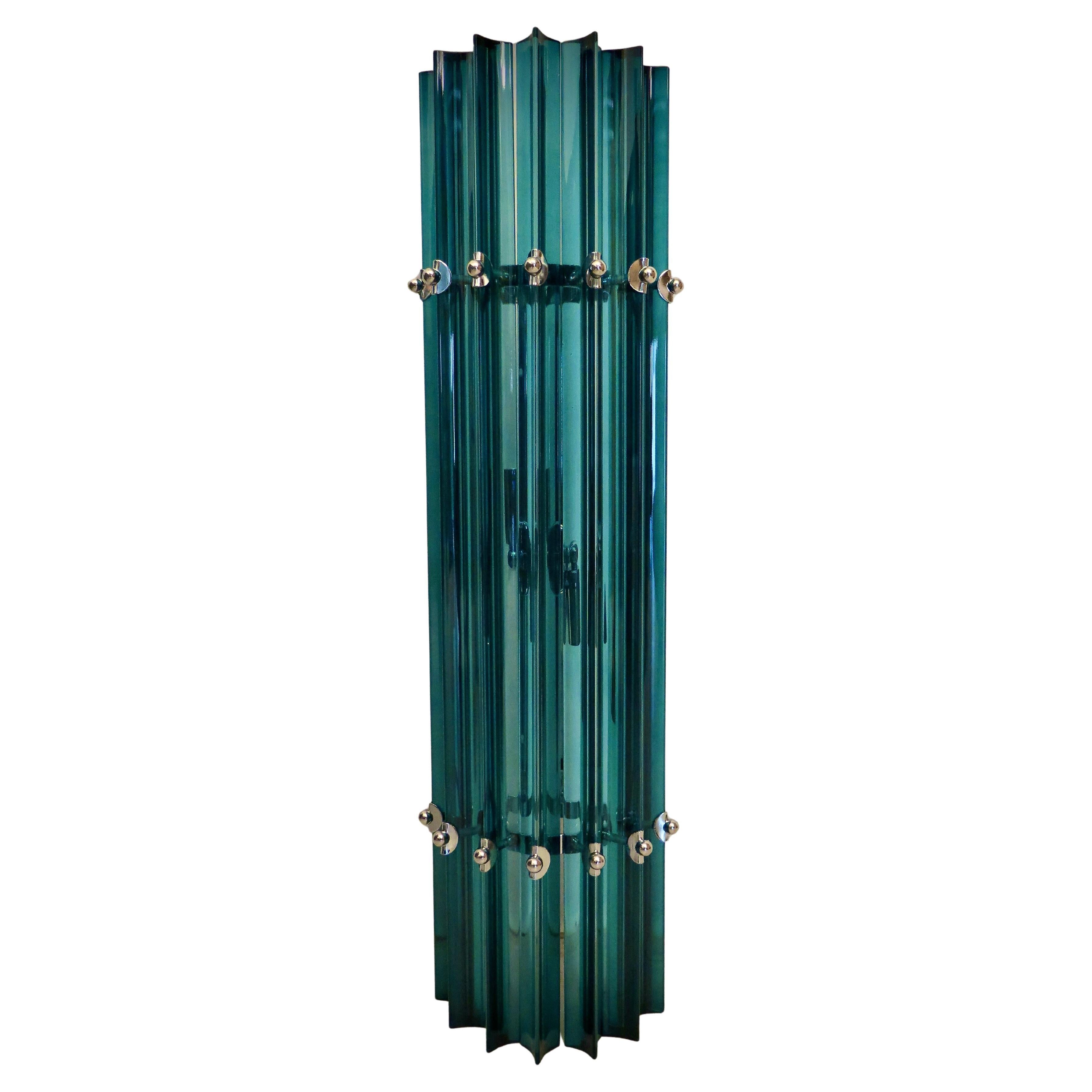 Murano Art Glass and Chrome Cobalt Blue Color Wall Light and Sconces, 1990