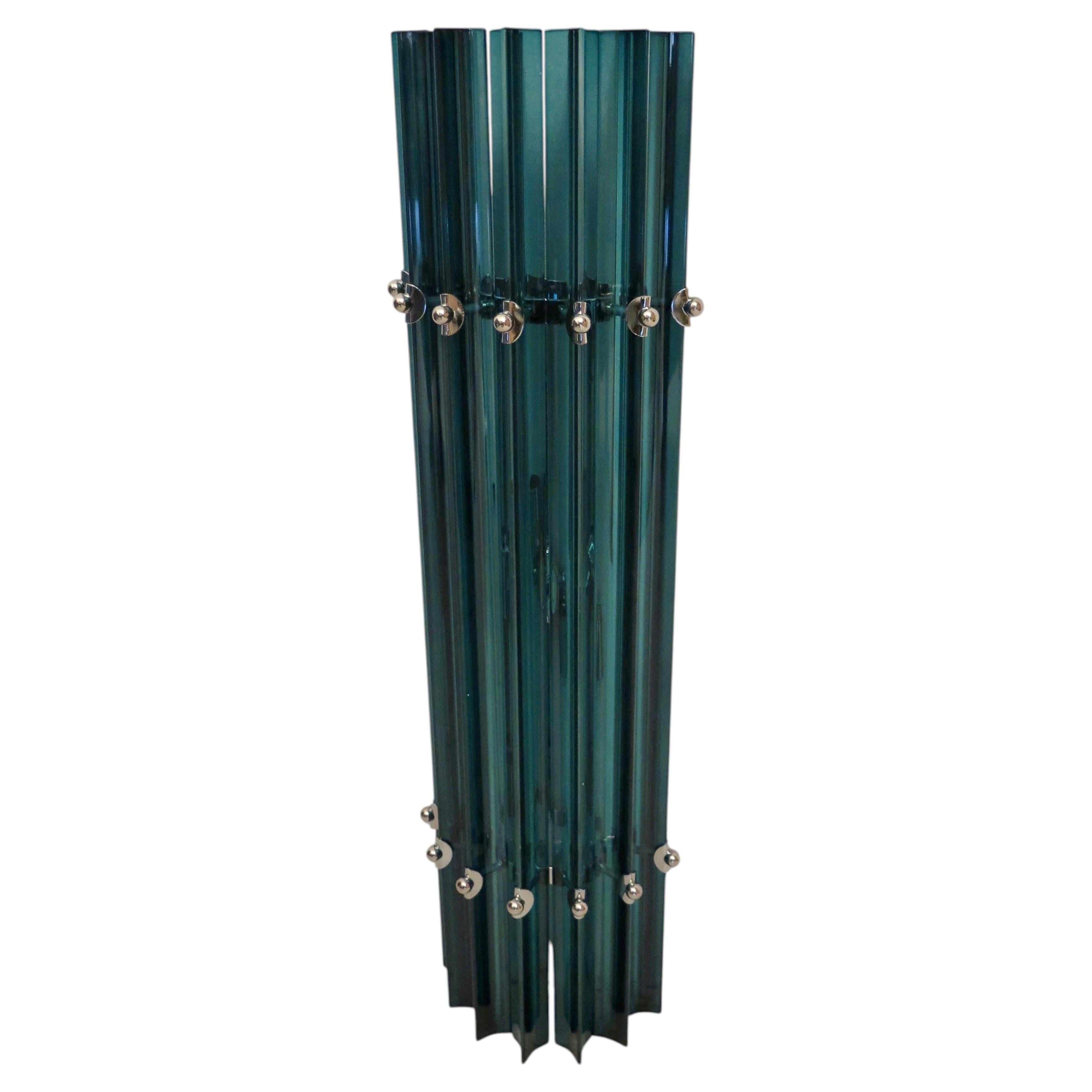 Murano Art Glass and Chrome Cobalt Blue Color Wall Light and Sconces, 1990