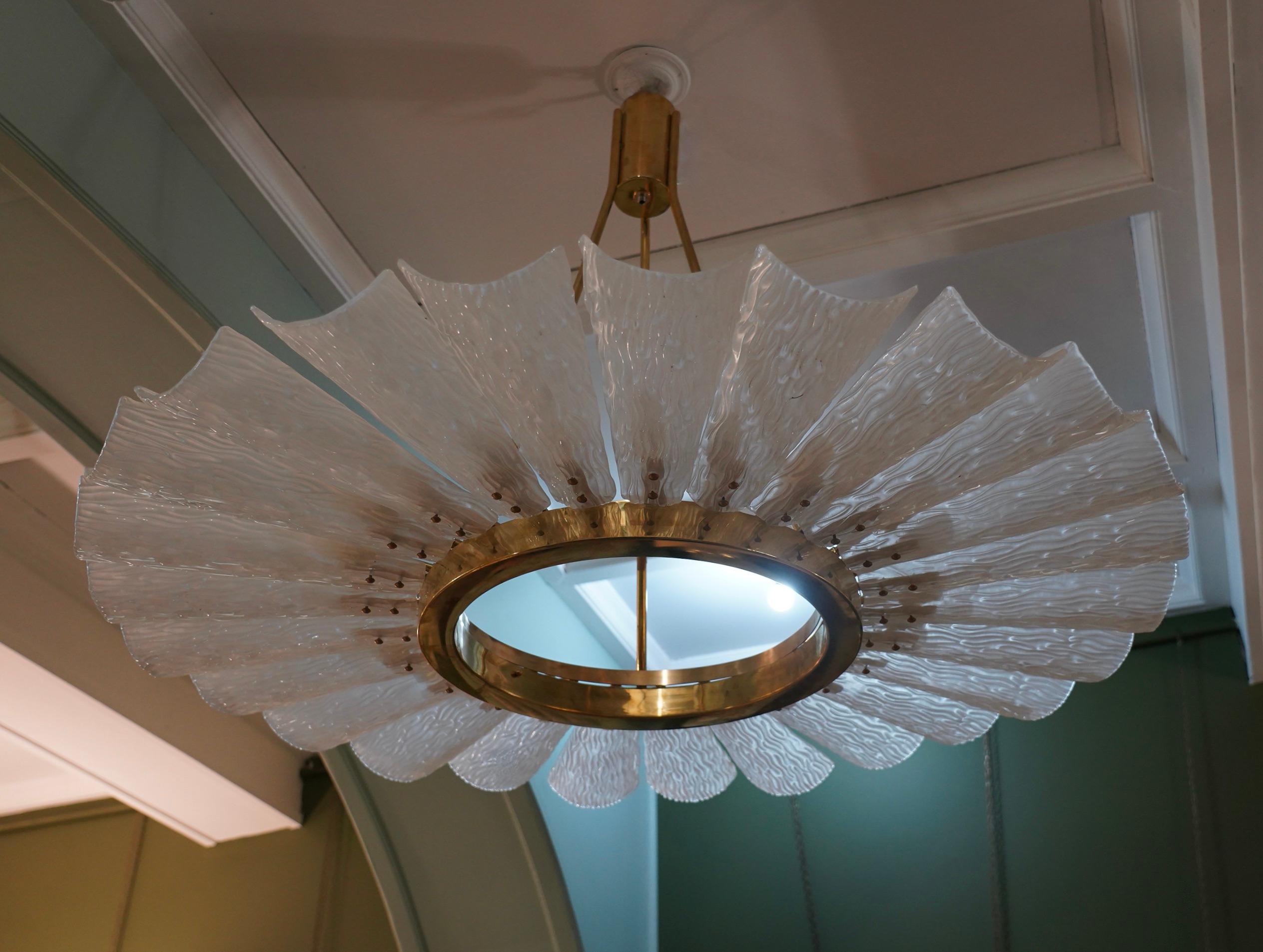 Murano Art Glass and Glass Chandelier and Pendant, 1970 In Good Condition For Sale In Rome, IT