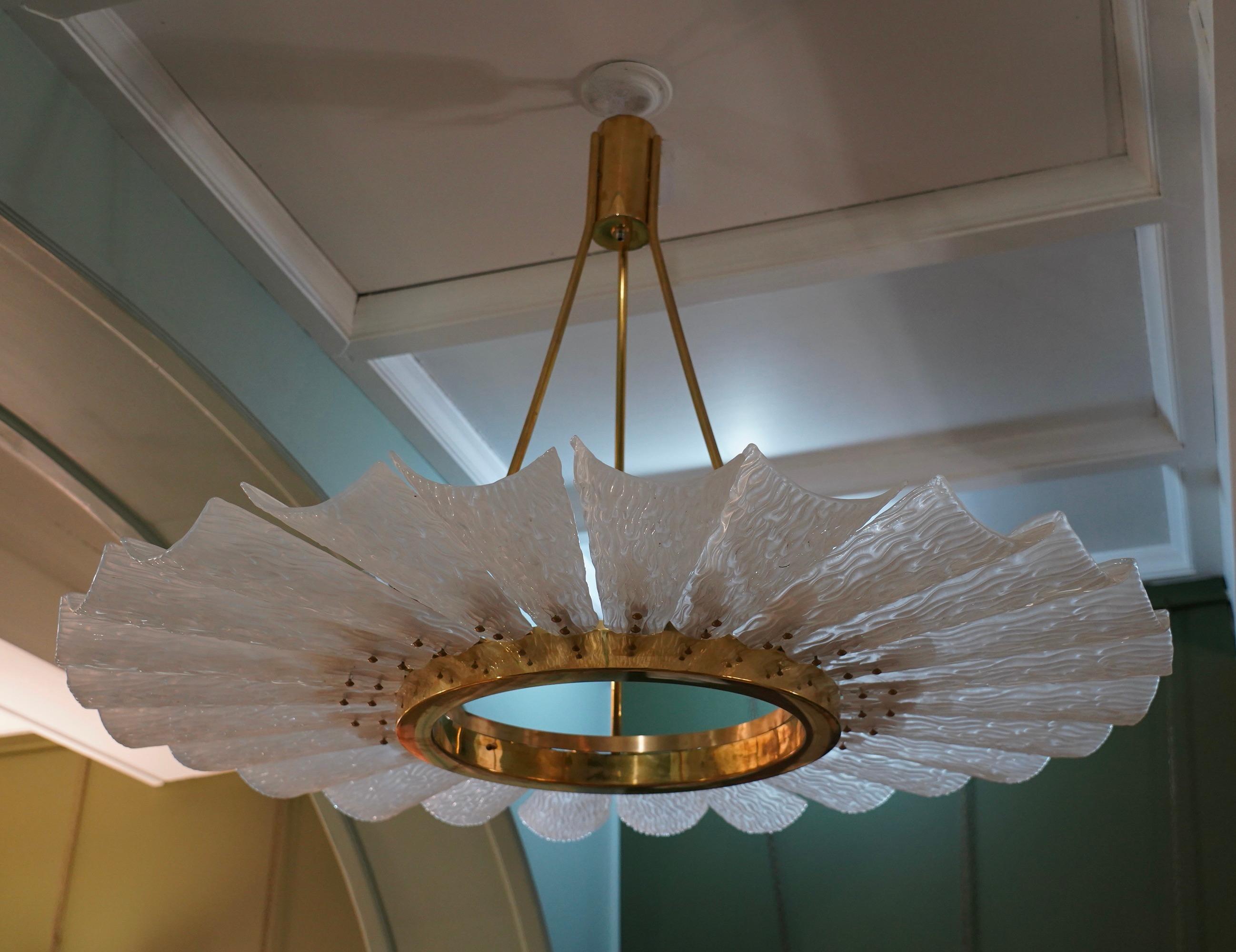 Murano Art Glass and Glass Chandelier and Pendant, 1970 For Sale 1