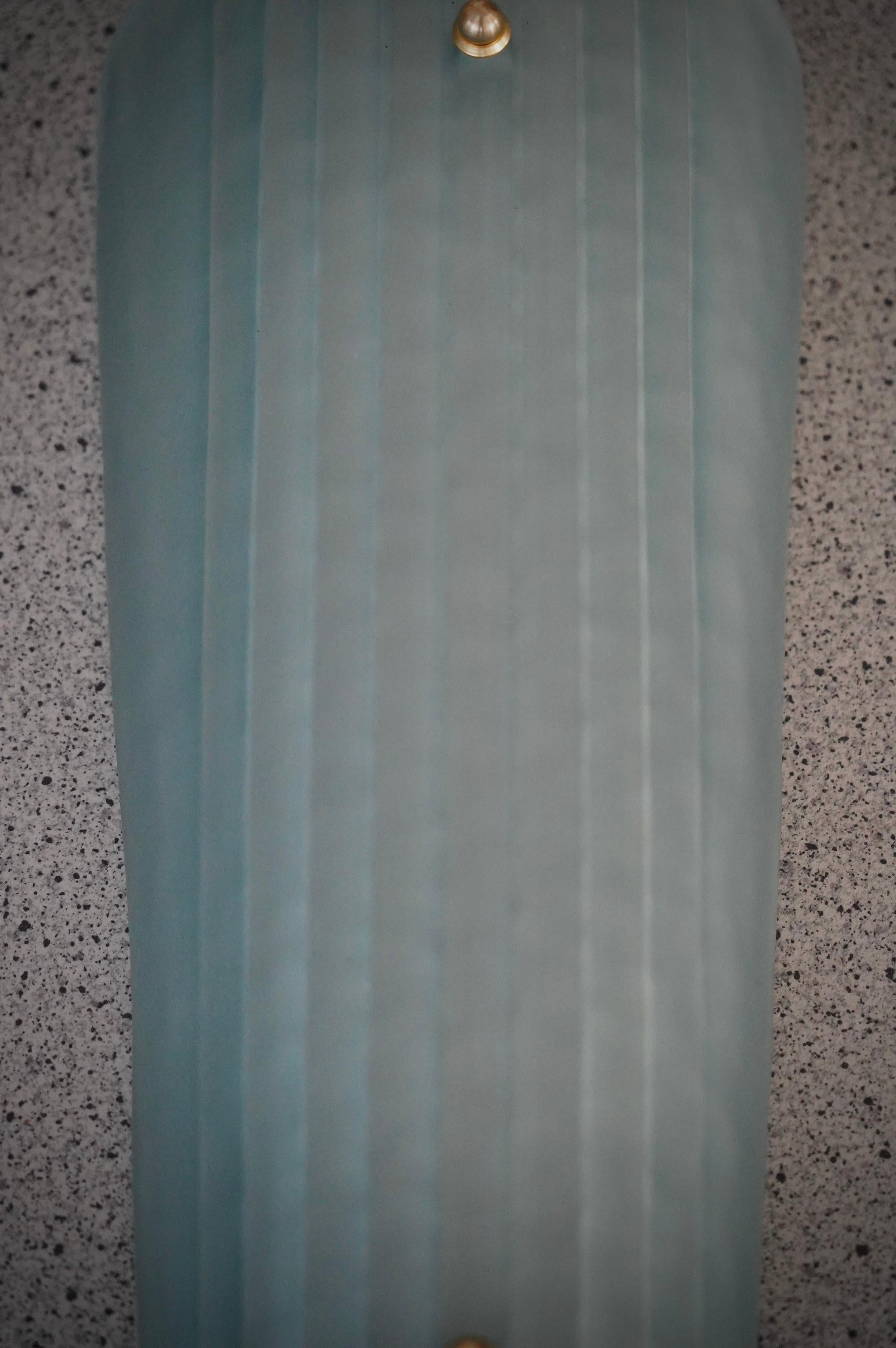 Murano Art Glass Aqua Green Color and Brass Wall Light and Sconces, 2020 (21. Jahrhundert und zeitgenössisch) im Angebot