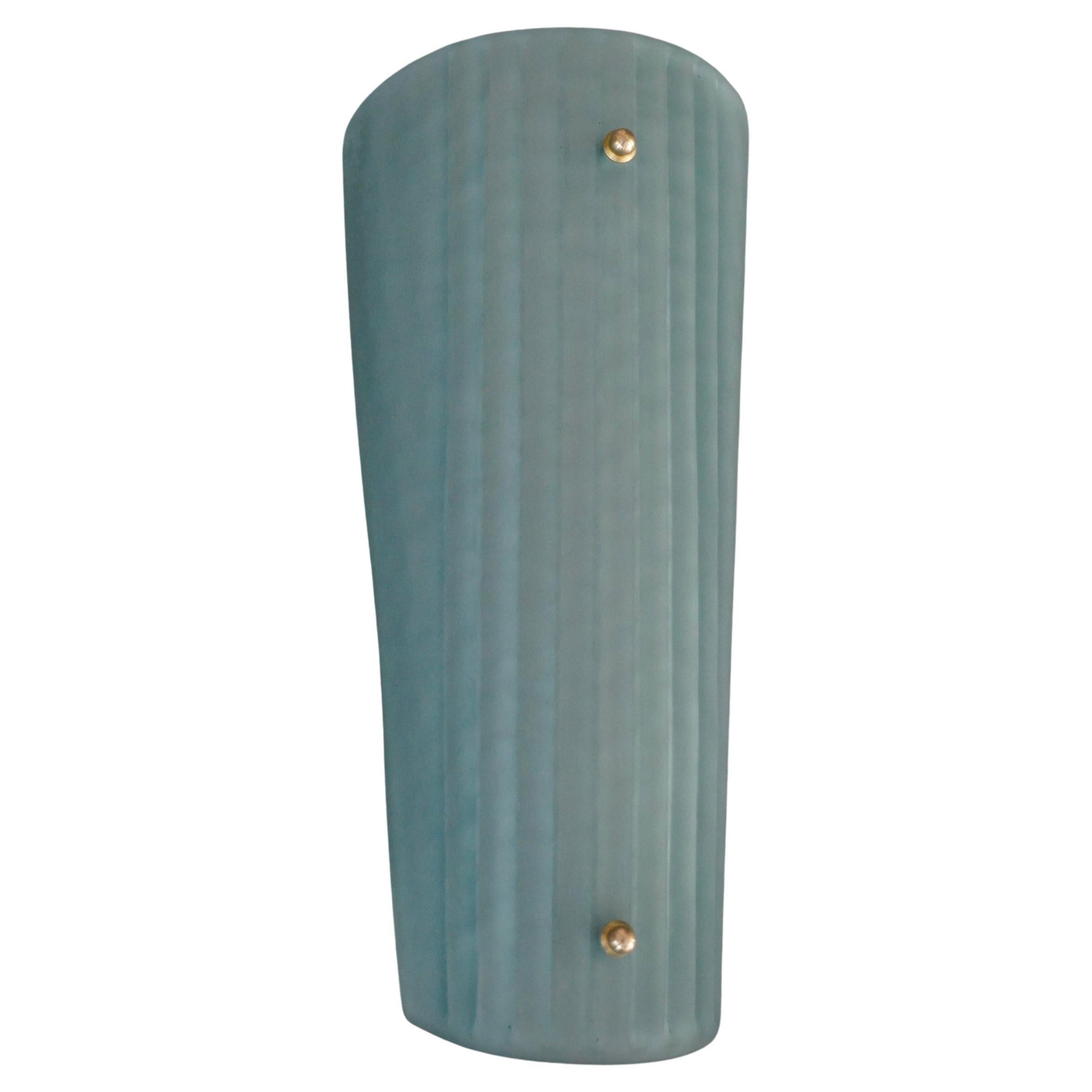 Murano Art Glass Aqua Green Color and Brass Wall Light and Sconces, 2020 im Angebot