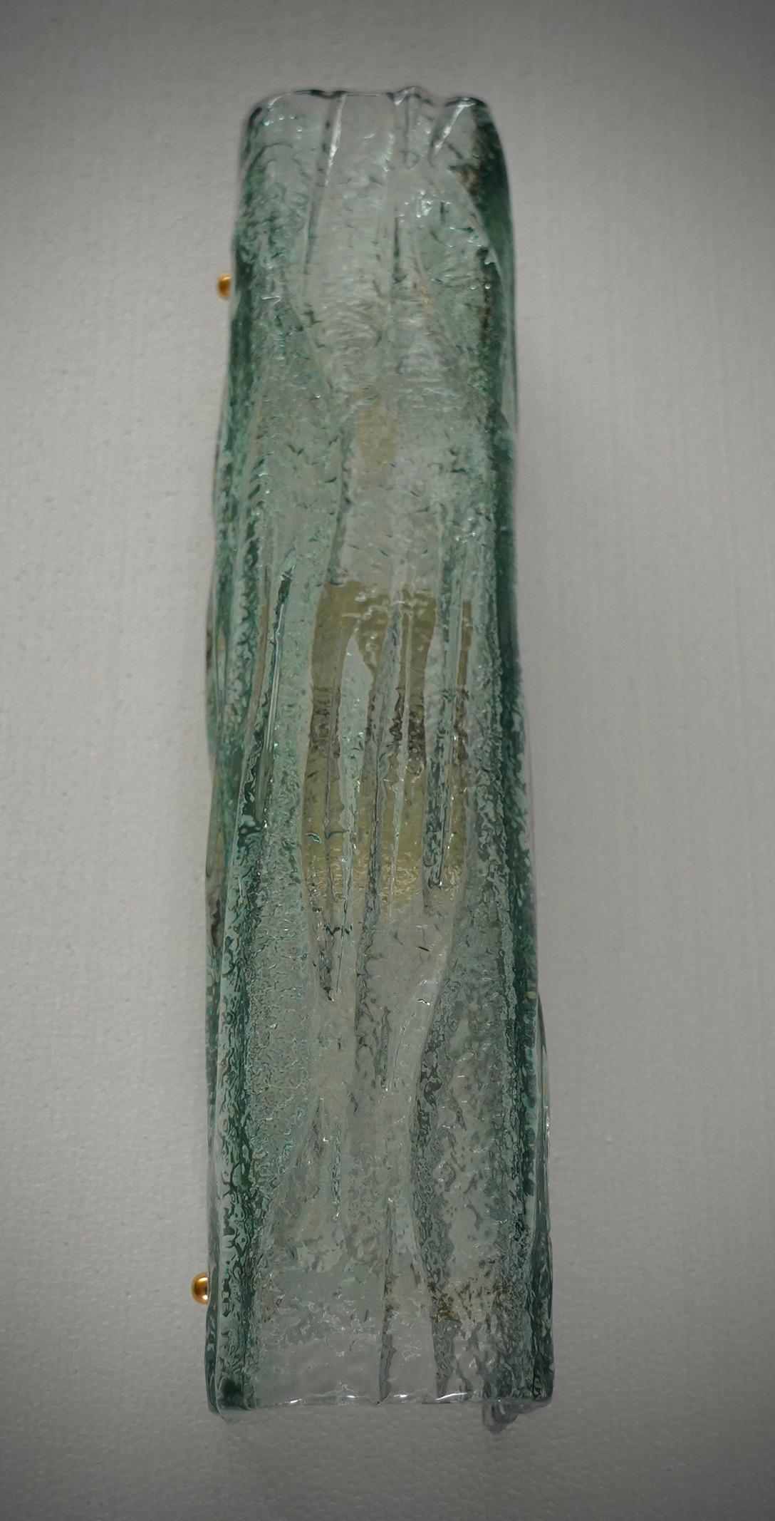 Mid-Century Modern Appliques et éclairages muraux en verre d'art de Murano de couleur vert aqua, 2000 en vente