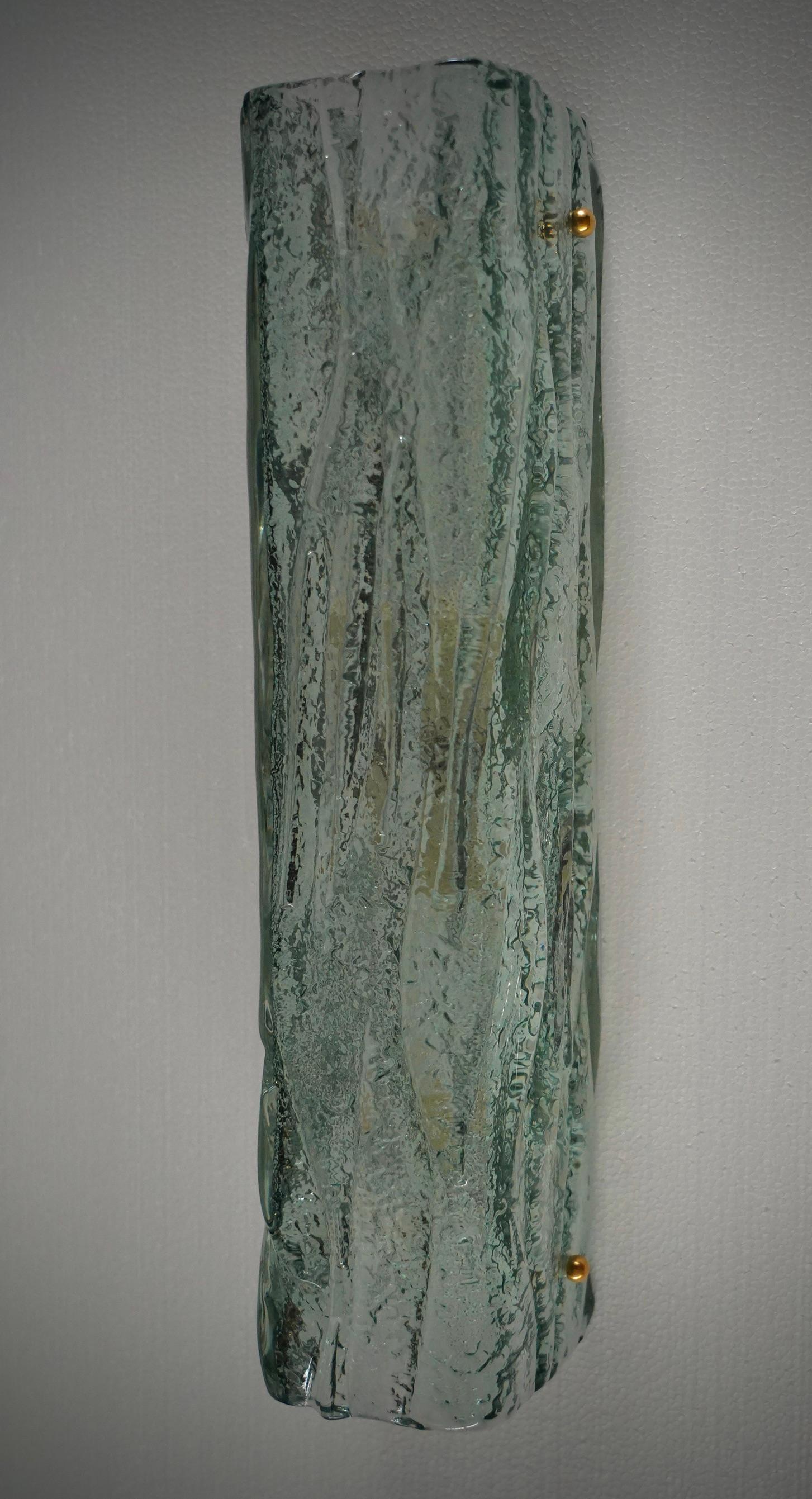 Verre de Murano Appliques et éclairages muraux en verre d'art de Murano de couleur vert aqua, 2000 en vente