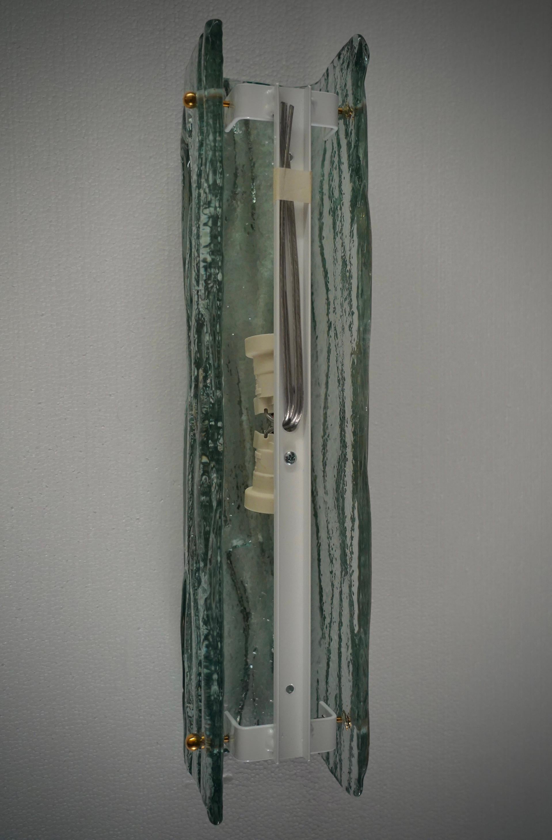 Appliques et éclairages muraux en verre d'art de Murano de couleur vert aqua, 2000 en vente 1