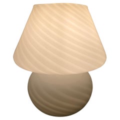 Murano Art Glass Baby Extra Small White Mushroom Lamp