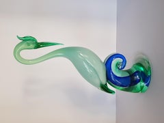 Murano Art Glass Bird of Paradise Swan Heron Egret Decoy Sculpture Barbini Italy